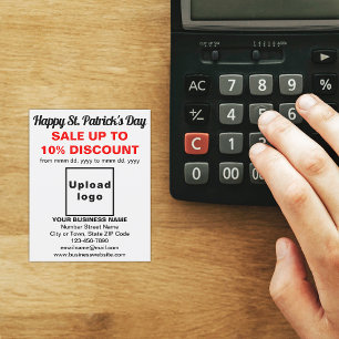 White St. Patrick's Day Business Sale Flyer