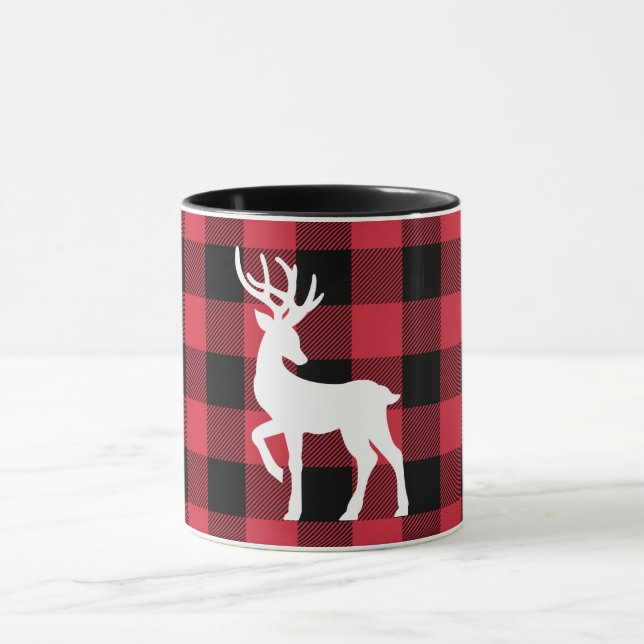 White Stag Red Buffalo Check Mug (Center)