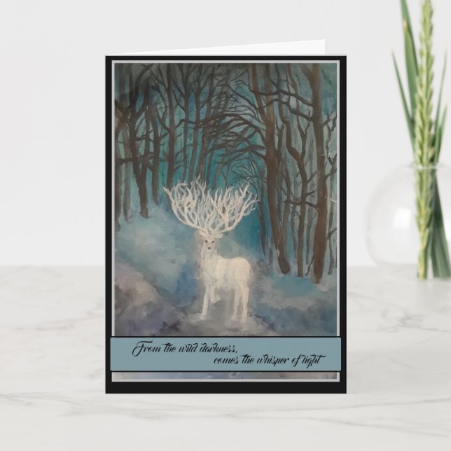 White Stag Winter Solstice Card (Front)