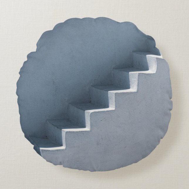 White stairs round pillow (Front)