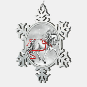 White Stallion Christmas Ornament