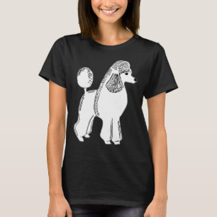 White Standard Poodle Art T-Shirt