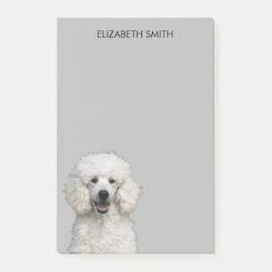 White Standard Poodle Dog Post-it Notes