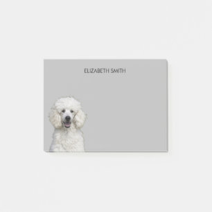 White Standard Poodle Dog Post-it Notes