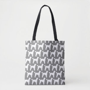 White Standard Poodle Dog Silhouettes Patterned Tote Bag