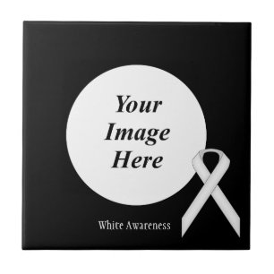 White Standard Ribbon by Kenneth Yoncich Tile
