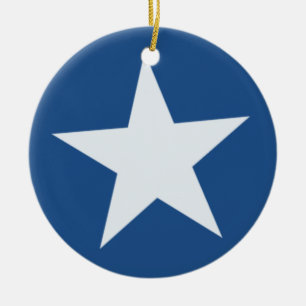 white star ceramic ornament