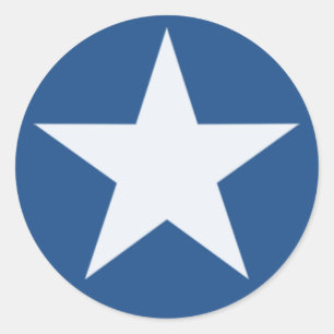white star classic round sticker