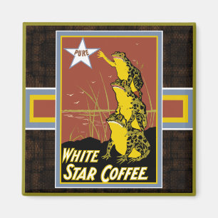 White Star Frog Coffee Magnet