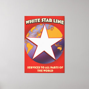 White Star line Cruise ship commercial. Canvas Pri Print