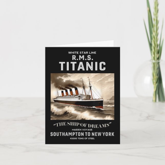 White Star Line Rms Titanic Ship Boys Kids Men  Card (Front)