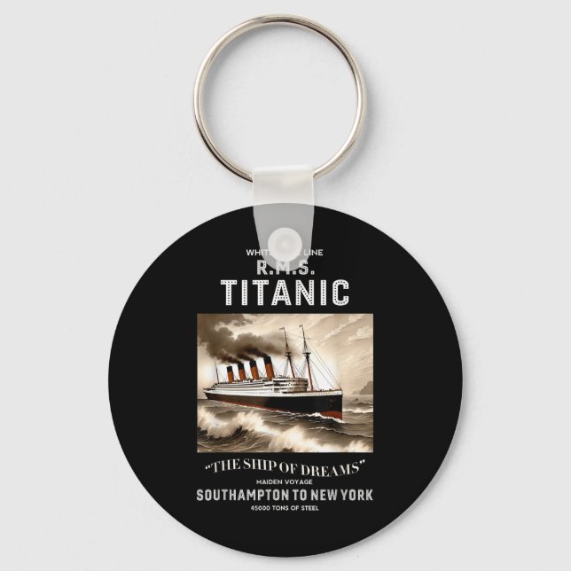 White Star Line Rms Titanic Ship Boys Kids Men  Keychain (Front)