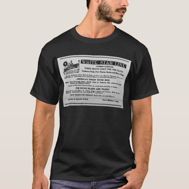 White Star Line Summer Schedule Tashmoo Park T-Shirt (Front)