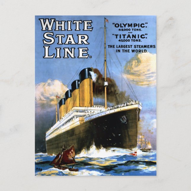 White Star Line Titanic Ad Postcard (Front)