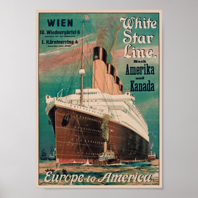 White Star Line Vintage Poster 1914 (Front)