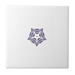 White star mauve purple outline white background tile