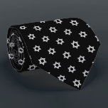 White Star Of David II Black Tie<br><div class="desc">Judaica Collection</div>