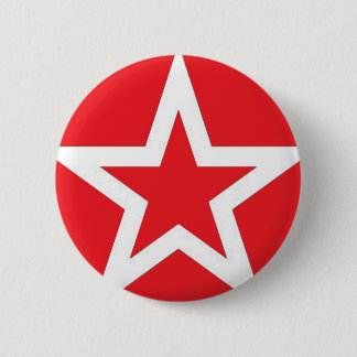 White Star on Red - Button