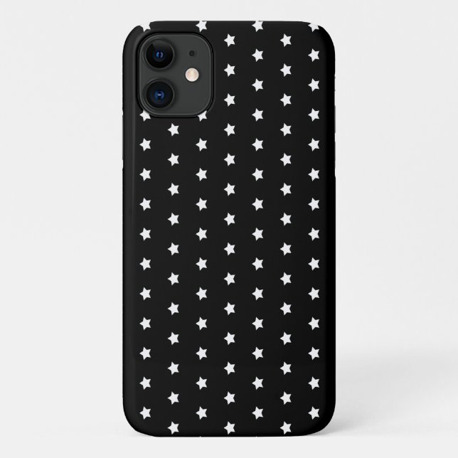 white star pattern on black Case-Mate iPhone case (Back)