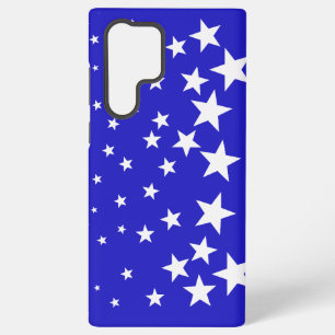 White star pattern on blue background samsung galaxy case