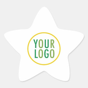 White Star Shaped Business Stickers Company Logo