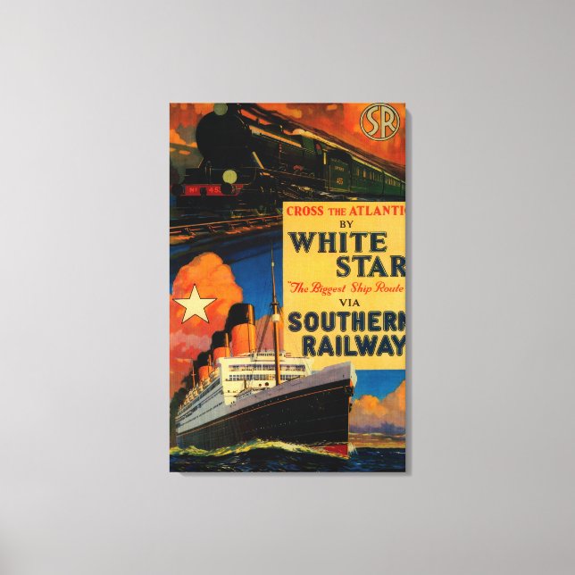 White Star SR Vintage PosterEurope Canvas Print (Front)