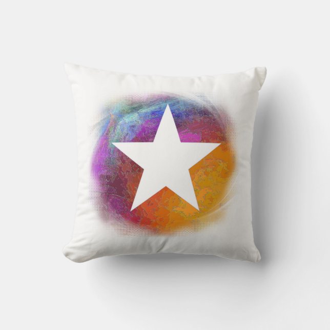 White Star Throw Pillow (Front)