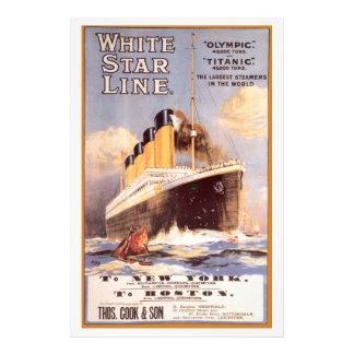 White Star Titanic and Olympic Vintage Poster