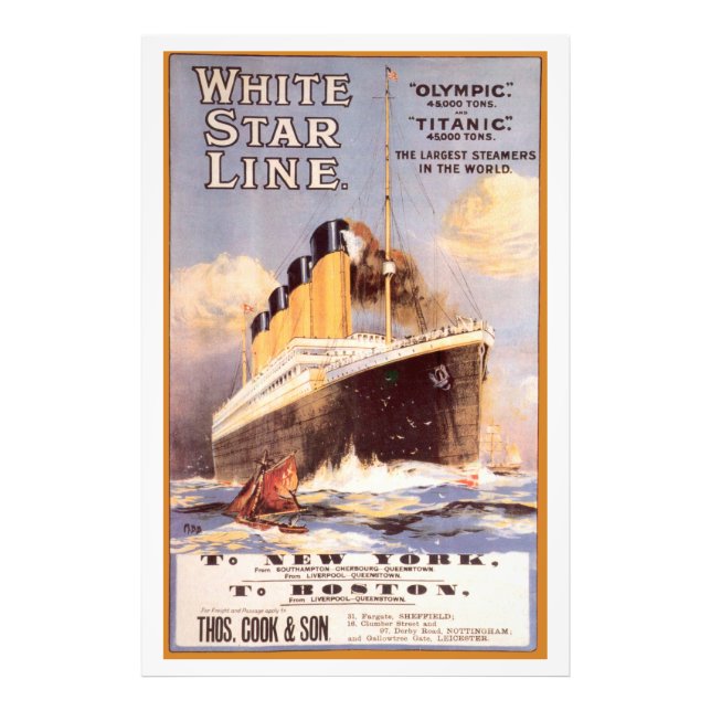 White Star Titanic and Olympic Vintage Poster (Front)