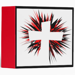 WHITE STARBURST CROSS BINDER