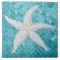 White Starfish Aqua Sea Glass Pattern