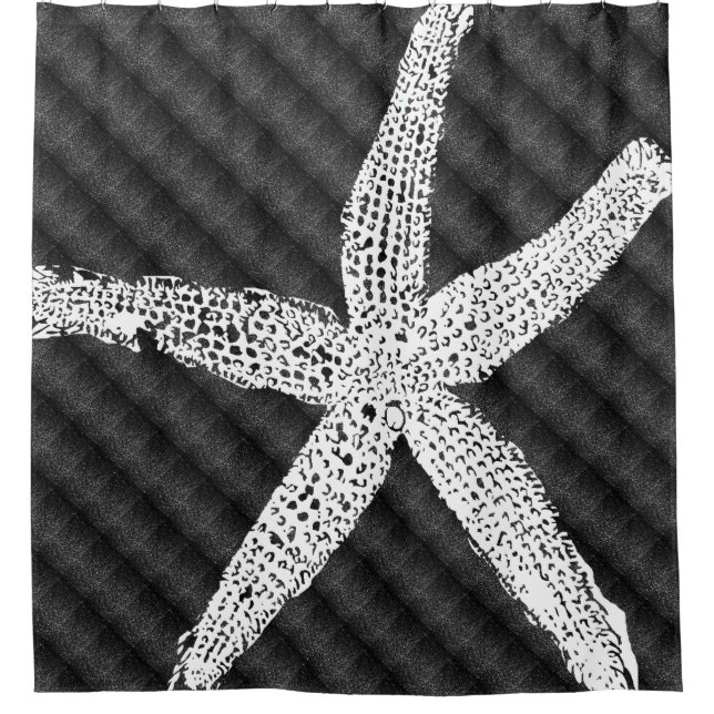White Starfish Black Pattern Classy Elegant Decor (Front)