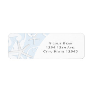 White Starfish Blue Beach Elegant Wedding