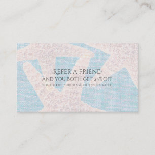 White Starfish & Blue Burlap Beach Refer a Friend Referral Card