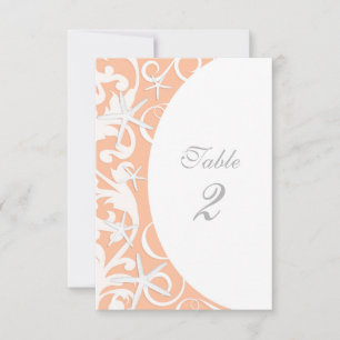 White Starfish Coral Beach Wedding Table Numbers