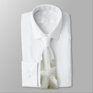 White Starfish Hydrangea Flower Groom's Neck Tie