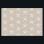 White Starfish Pattern Coastal Nautical Tissue Paper<br><div class="desc">Customizable tissue paper sheets with a white starfish on a light brown khaki tan background.</div>