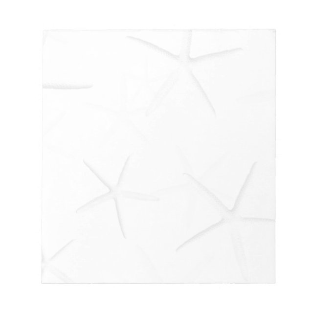 White Starfish Tropical Blank Note Pad (Front)