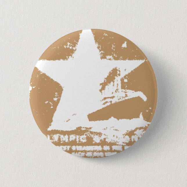 White Starr 2 Inch Round Button (Front)