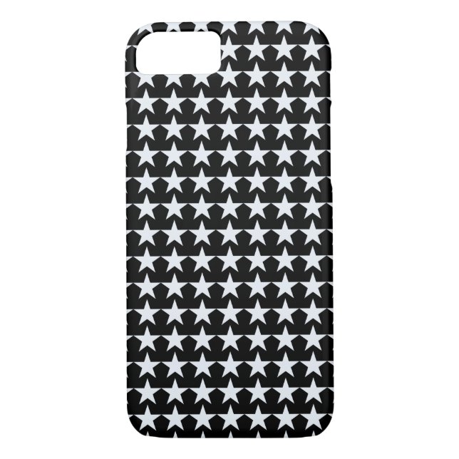 white stars on black Case-Mate iPhone case (Back)