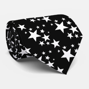 White Stars on Black Tie