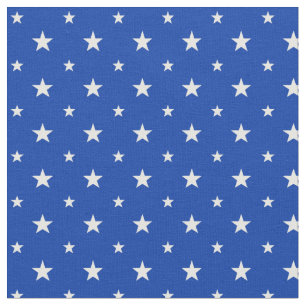 White Stars on Blue  Fabric