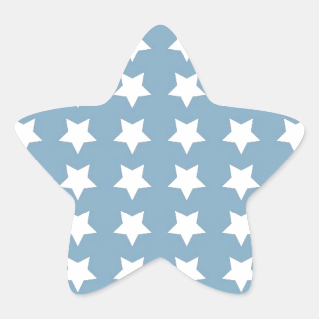 White Stars On Gray Blue Star Sticker (Front)