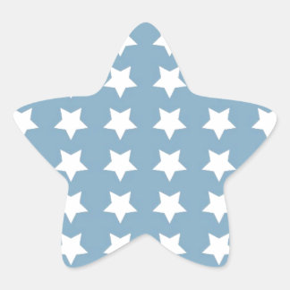 White Stars On Gray Blue Star Sticker