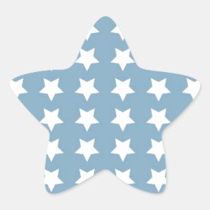 White Stars On Grey Blue Star Sticker