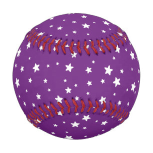 White Stars on Purple Baseball