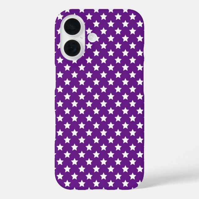 White Stars On Purple Case-Mate iPhone Case (Back)