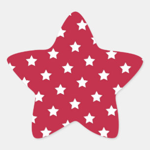 White Stars On Red Star Sticker