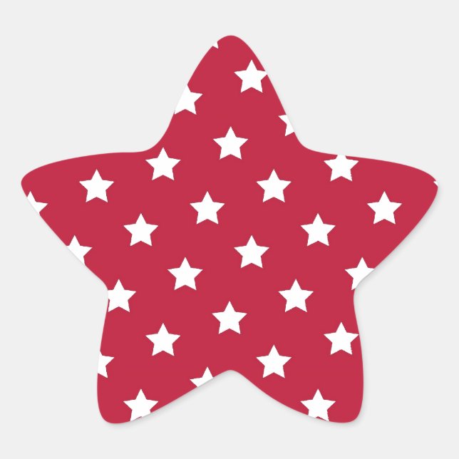 White Stars On Red Star Sticker (Front)