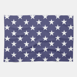 White Stars Patriotic American Flag Pattern Kitchen Towel